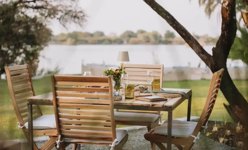 The Pure Africa Eatery at the Zambezi River waterfront in Zimbabwe.