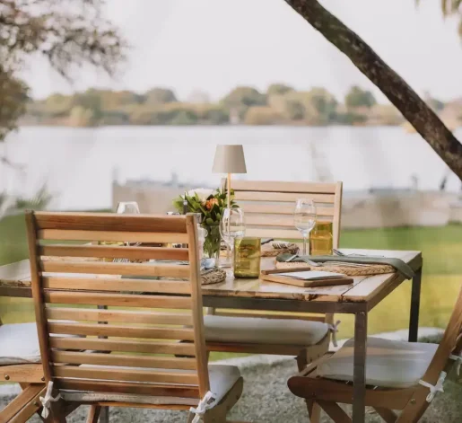 The Pure Africa Eatery at the Zambezi River waterfront in Zimbabwe.